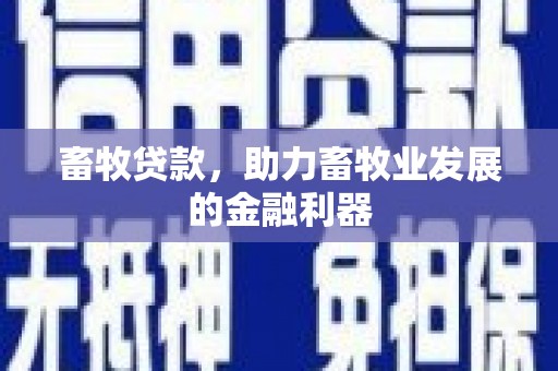 企石畜牧贷款，助力畜牧业发展的金融利器