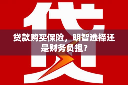 企石贷款购买保险，明智选择还是财务负担？