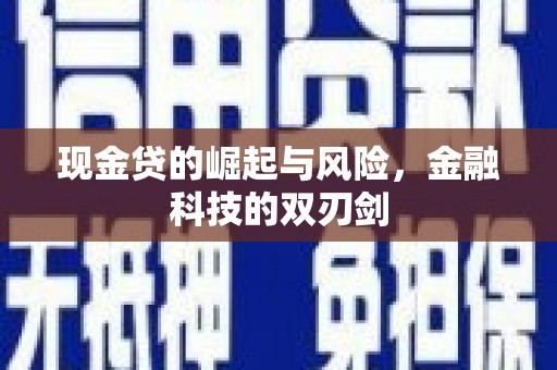 企石现金贷的崛起与风险，金融科技的双刃剑