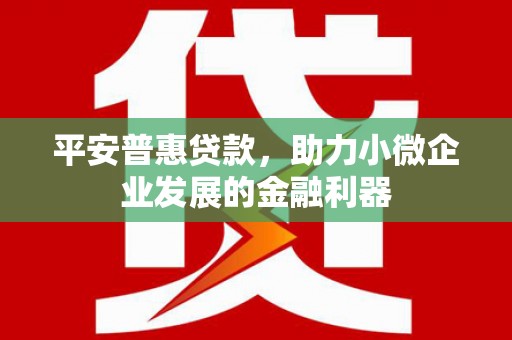 企石平安普惠贷款，助力小微企业发展的金融利器