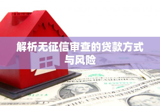 企石解析无征信审查的贷款方式与风险