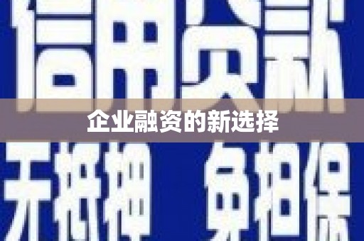 企石企业融资的新选择